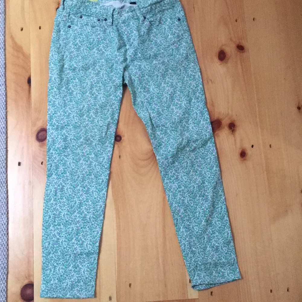 JCrew Toothpick Floral Jeans